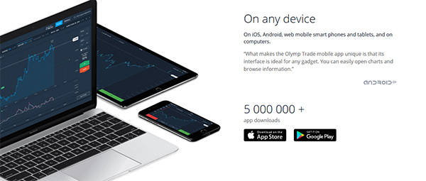 Olymp Trade mobile app