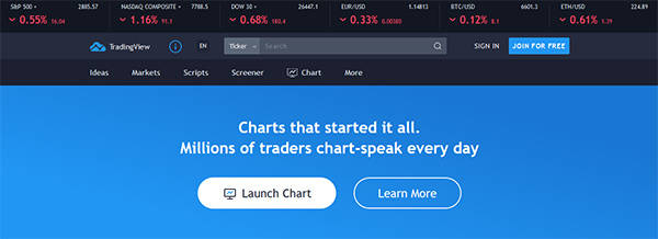 Tradingview main page